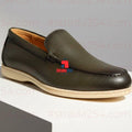 Men’s Premium Leather Slip-On Loafers – Classic Comfort Edition (Black, Brown, Dark Olive)_(KK)