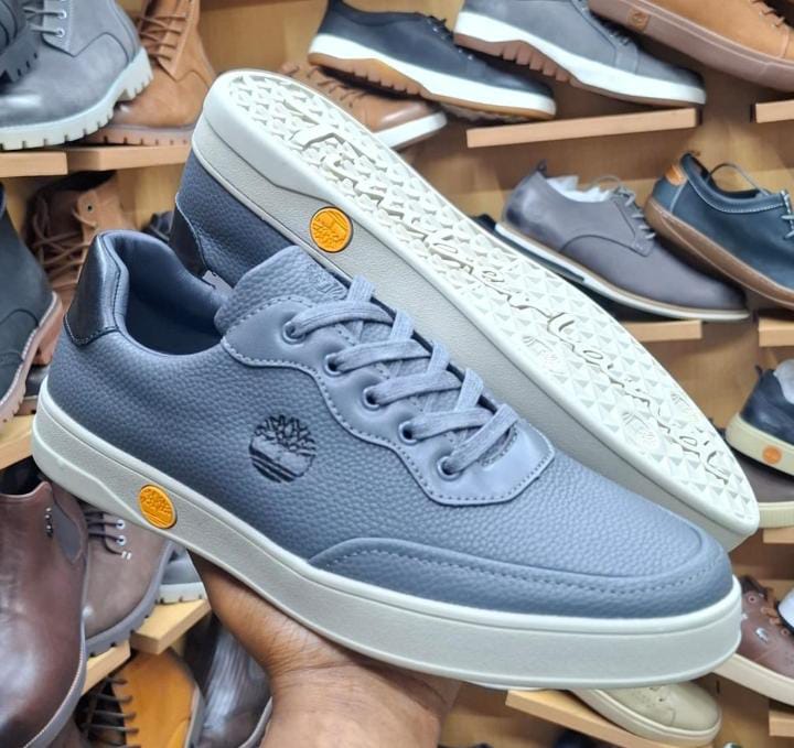 Stylish Navy Blue Leather Sneakers