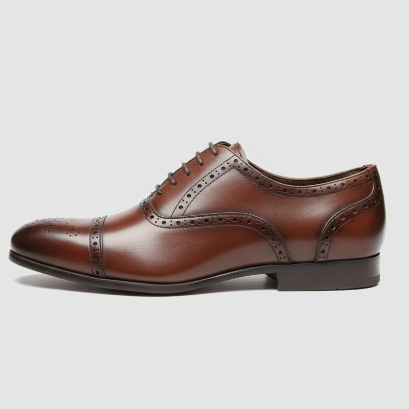 Men’s Leather Brogue Oxford Shoes – Classic Formal & Office Wear