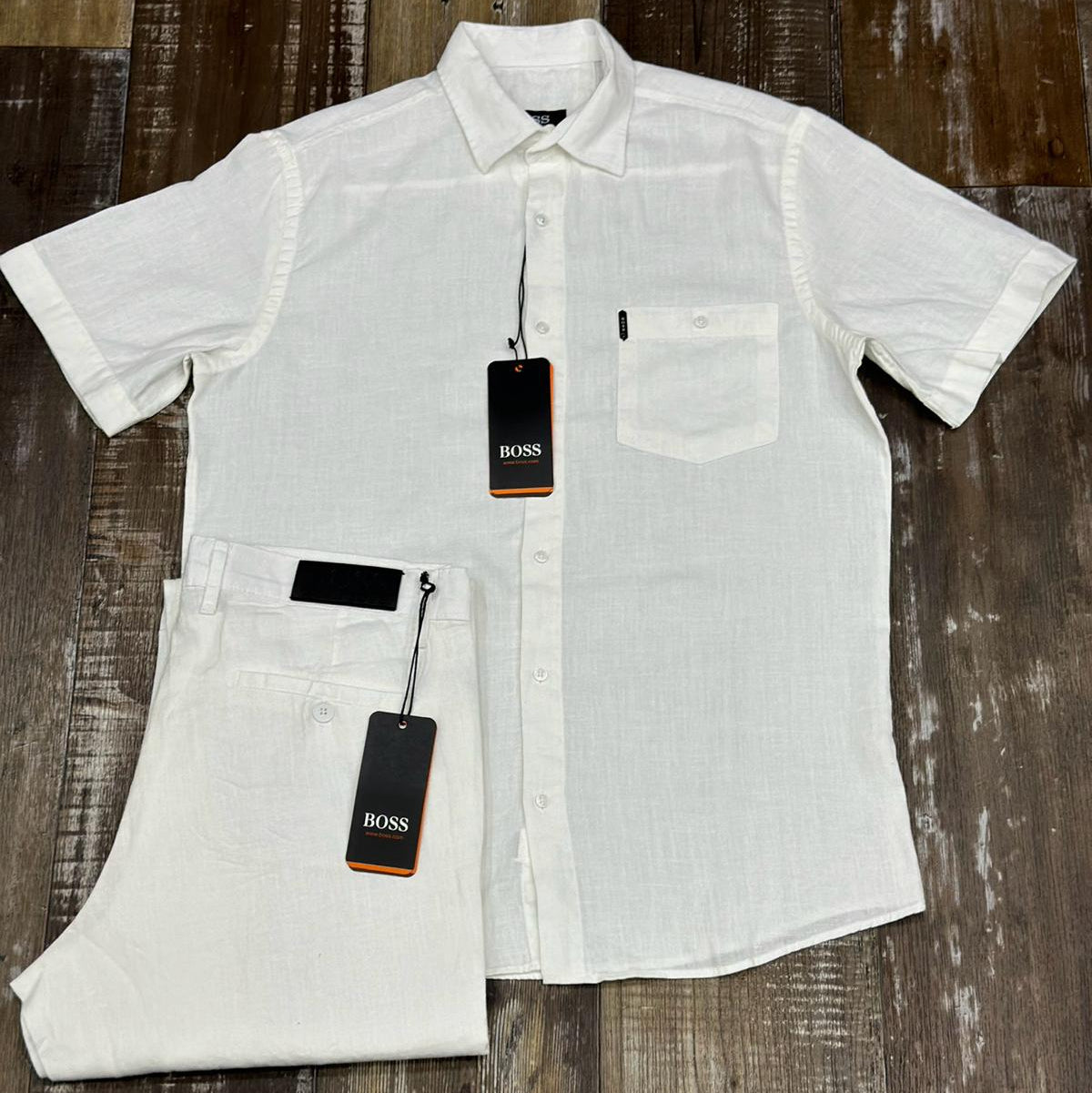 Men’s BOSS Linen Set – Turkey-Made Premium Linen Shirt & Trouser | Short & Long Sleeve