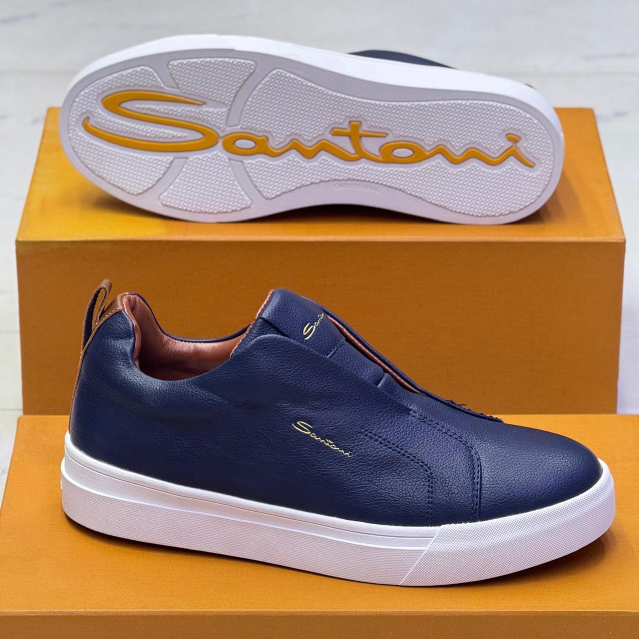 Santoni Luxe Slip-On Leather Sneaker Collection
