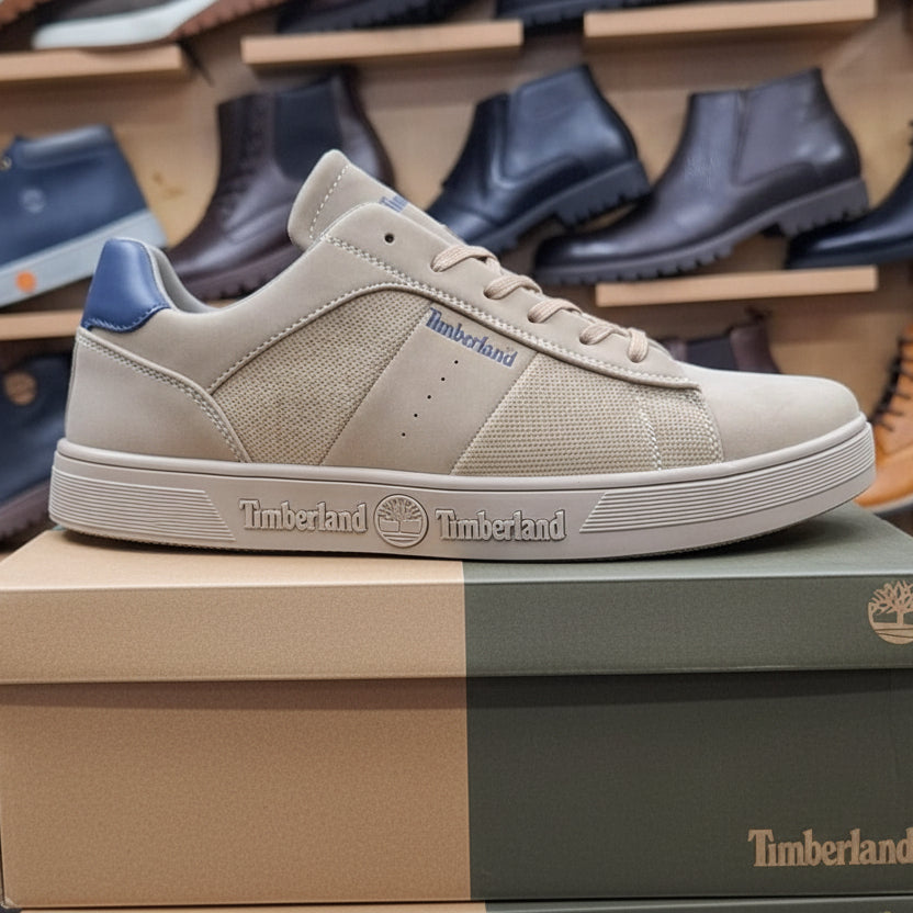 Timberland Premium Low-Top Sneakers – Breathable Mesh & Smooth Leather Casual Shoes