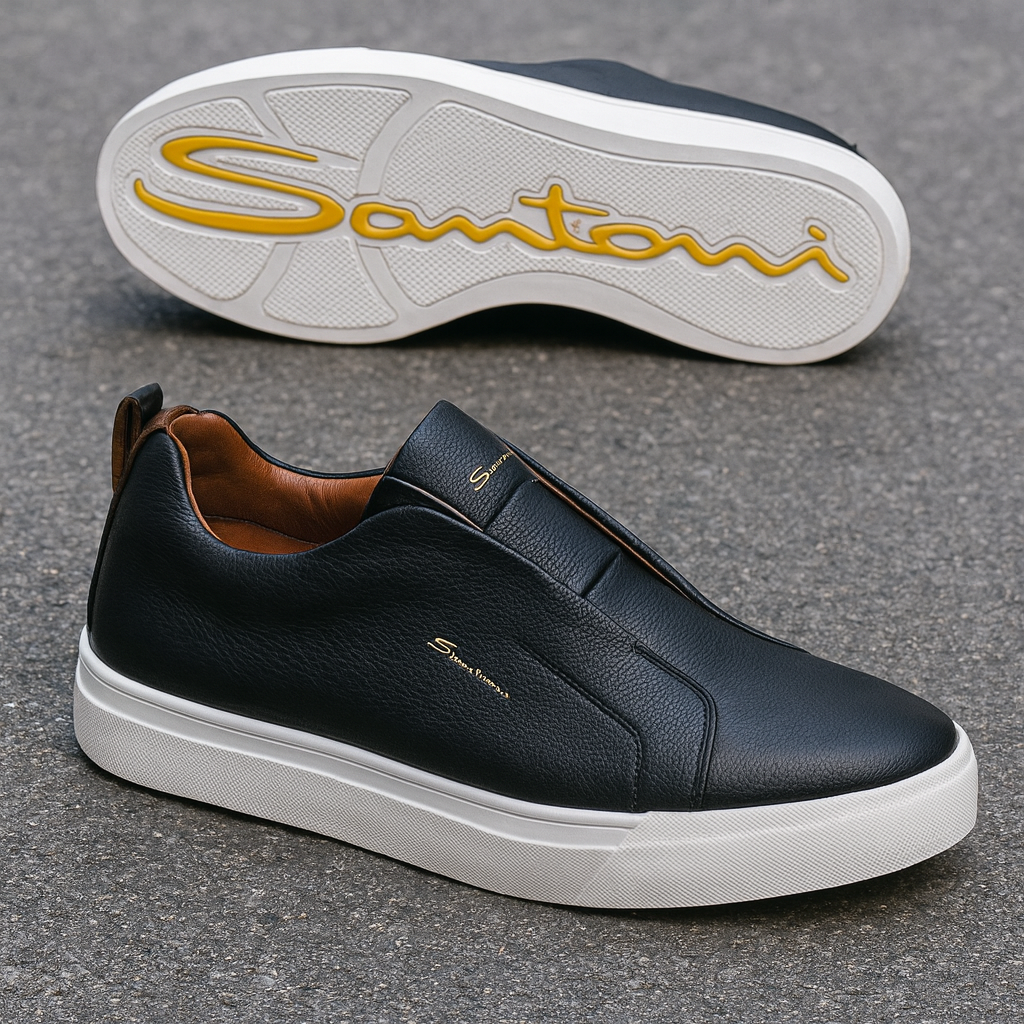 Santoni Luxe Slip-On Leather Sneaker Collection