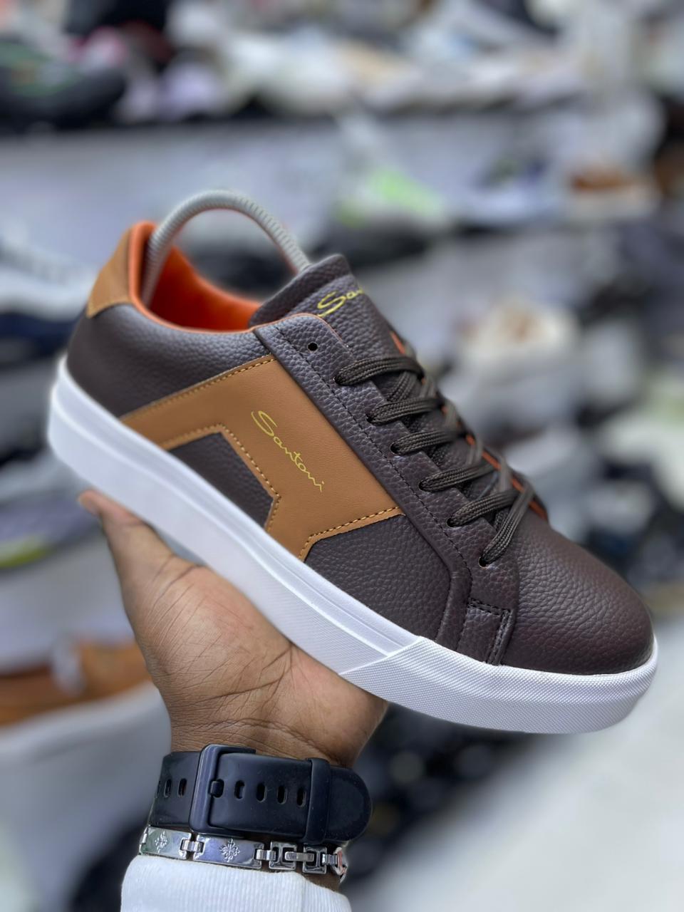 Santoni Premium Men’s Leather Sneakers