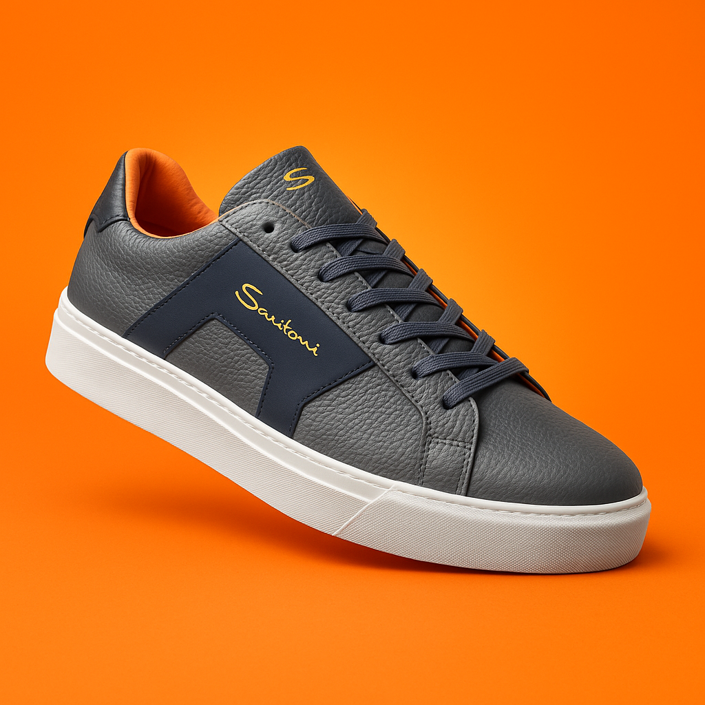 Santoni Premium Men’s Leather Sneakers