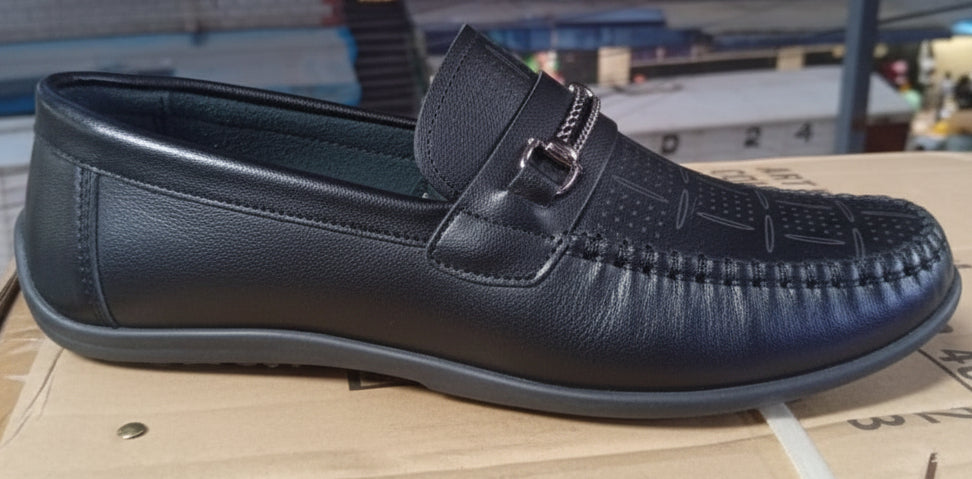 Men’s Leather Loafers with Metal Detail
