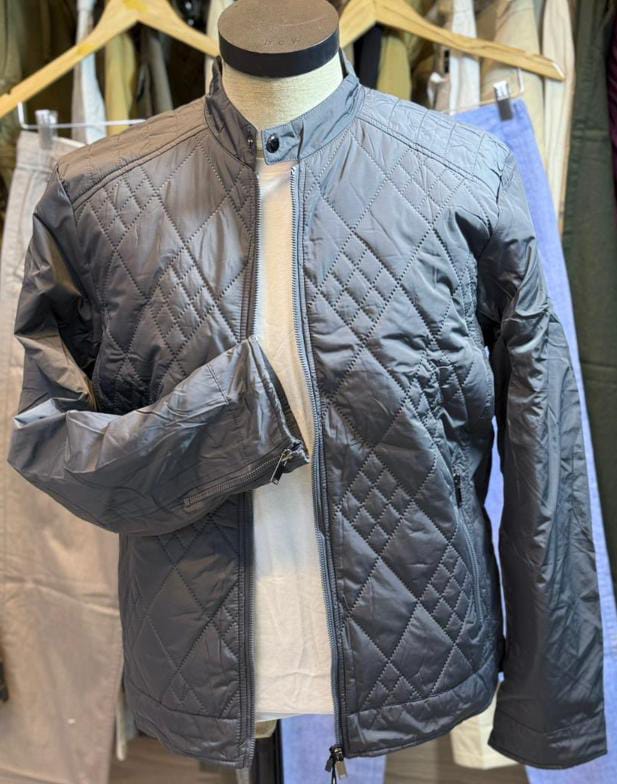Men’s Quilted Puffer Jacket – Diamond Stitch Winter Wear