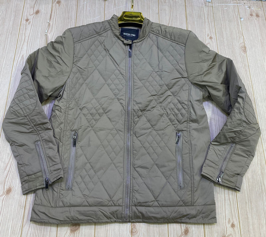 Men’s Quilted Puffer Jacket – Diamond Stitch Winter Wear