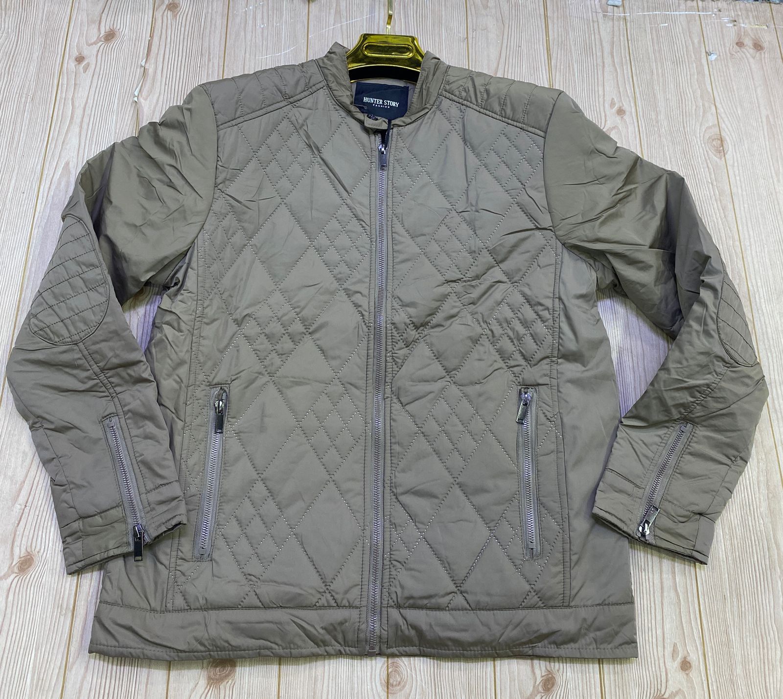 Men’s Quilted Puffer Jacket – Diamond Stitch Winter Wear