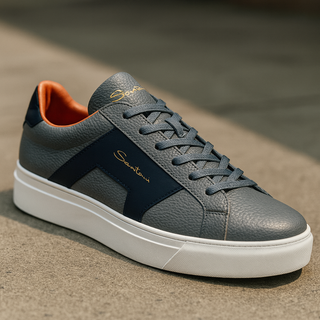 Santoni Premium Men’s Leather Sneakers