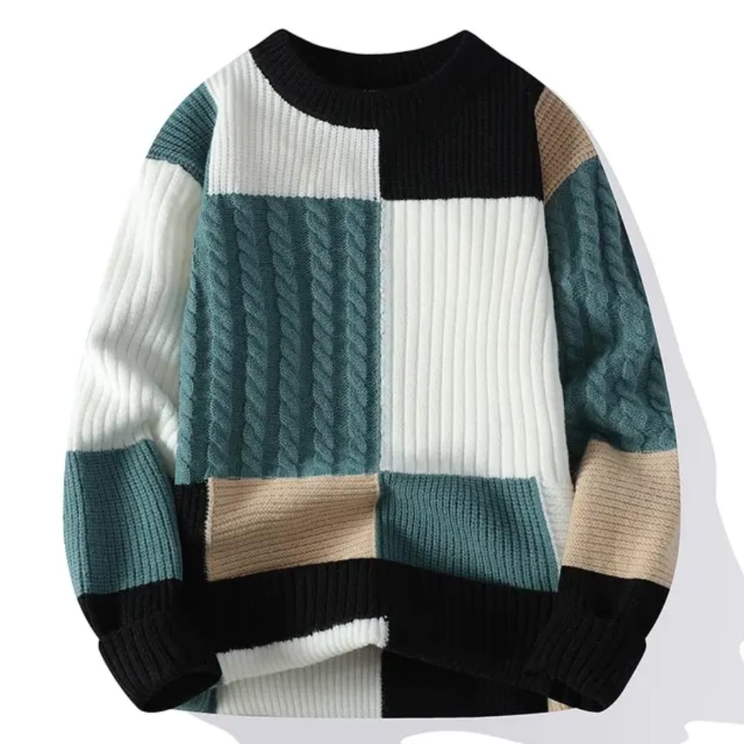 Premium Patchwork Knit Sweater Collection