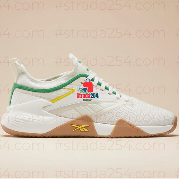 Men's Lightweight Breathable Knit Training Sneakers – White/Green Cushioned Athletic Shoes_4B