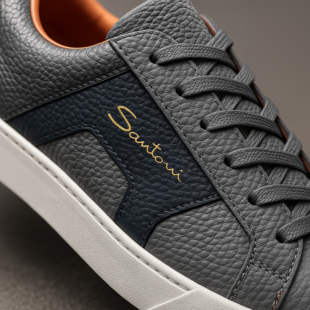 Santoni Premium Men’s Leather Sneakers