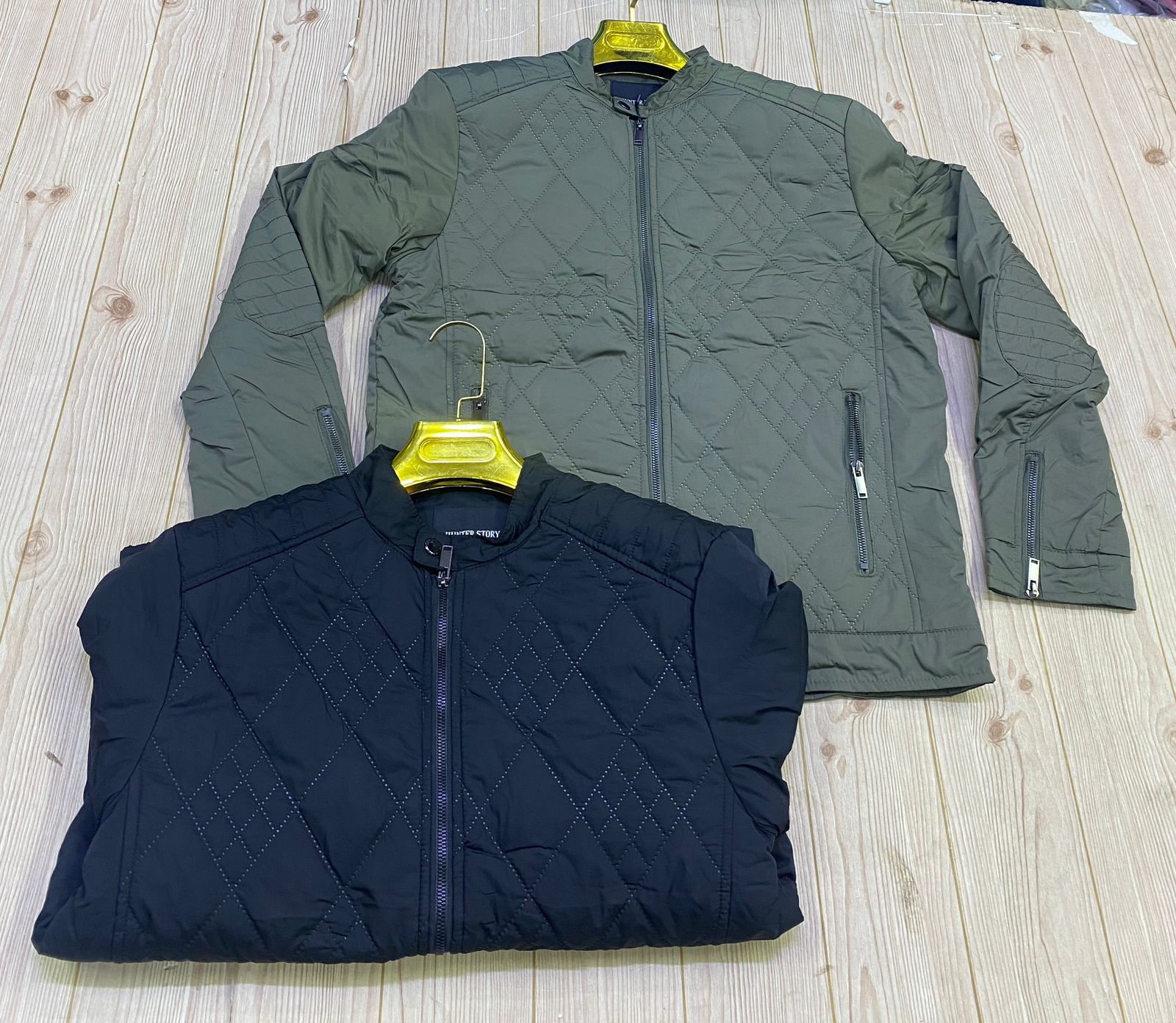 Men’s Quilted Puffer Jacket – Diamond Stitch Winter Wear