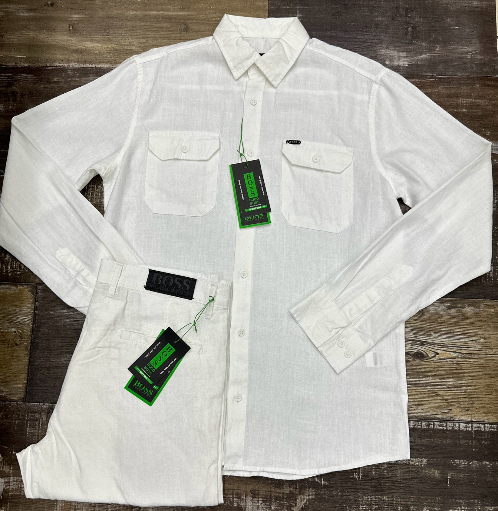 Men’s BOSS Linen Set – Turkey-Made Premium Linen Shirt & Trouser | Short & Long Sleeve