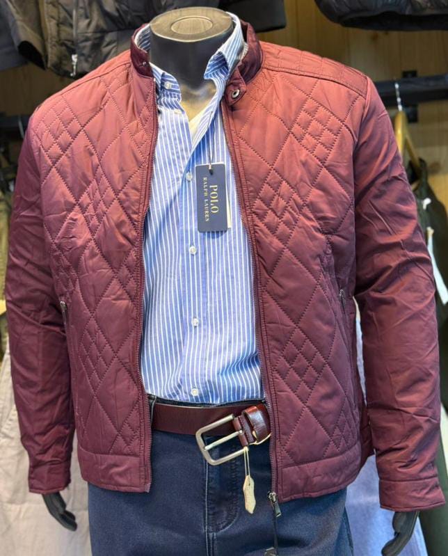 Men’s Quilted Puffer Jacket – Diamond Stitch Winter Wear