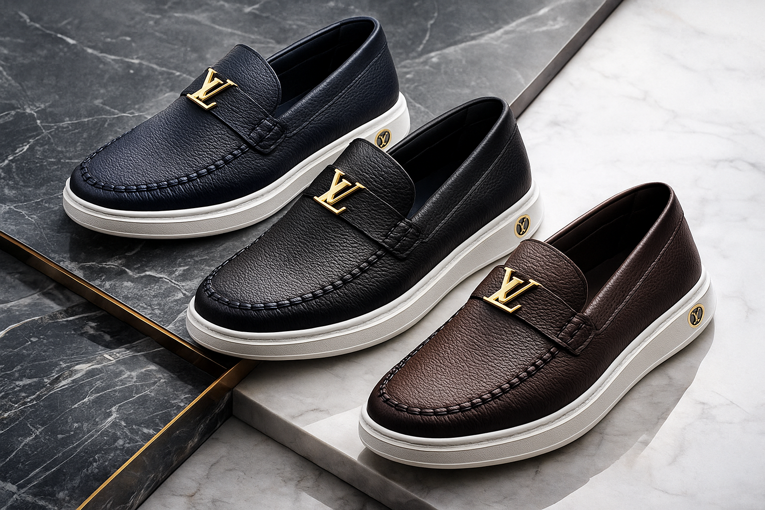 LV Premium Men’s Leather Loafer Collection