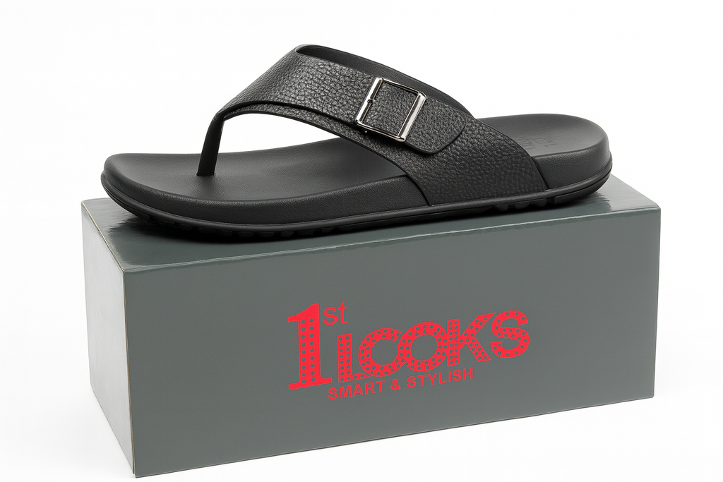Buckle-Strap Comfort Sandals