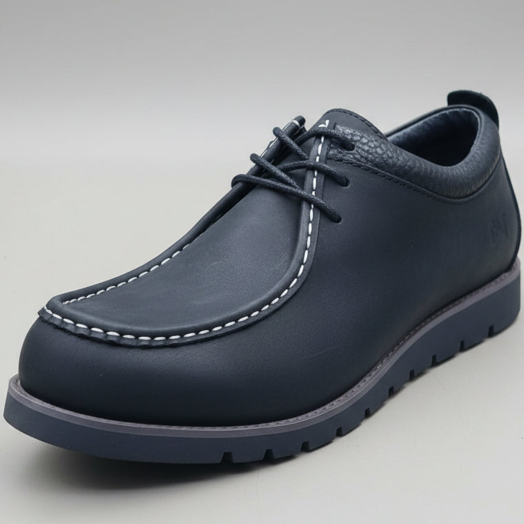 STRADA254 Men’s Rugged Moc-Toe Casual Shoes – Leather Lace-Up Everyday Outdoor Shoes-1C