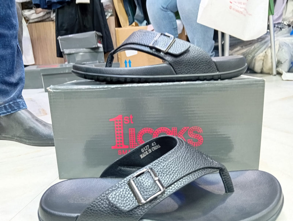 Buckle-Strap Comfort Sandals