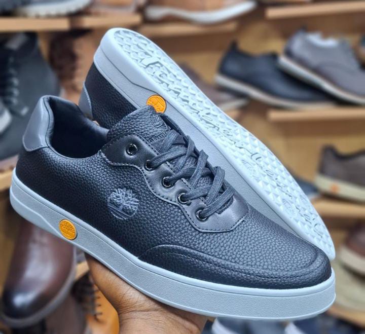 Stylish Navy Blue Leather Sneakers