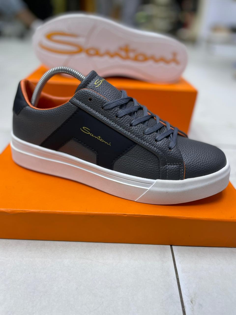 Santoni Premium Men’s Leather Sneakers