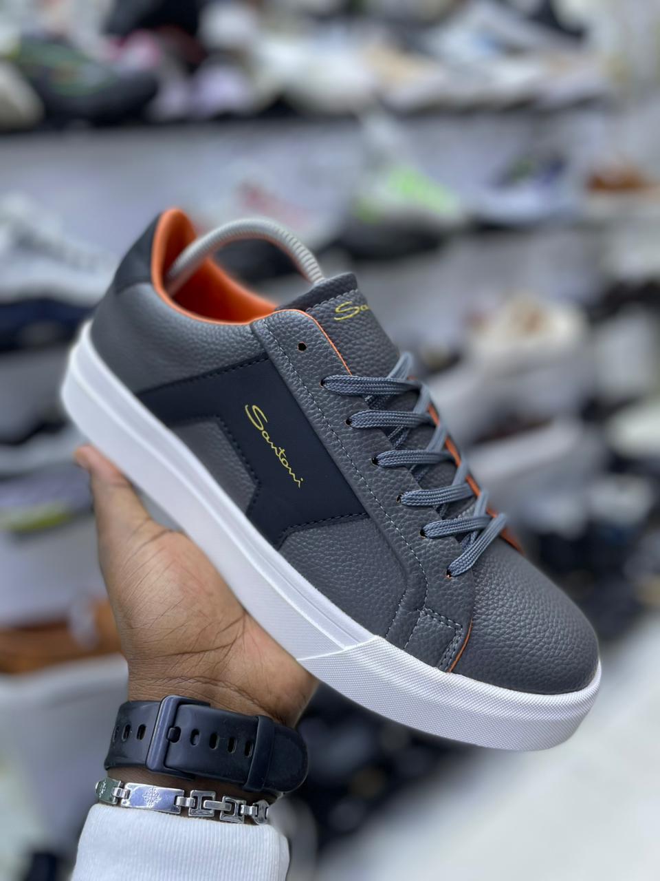 Santoni Premium Men’s Leather Sneakers