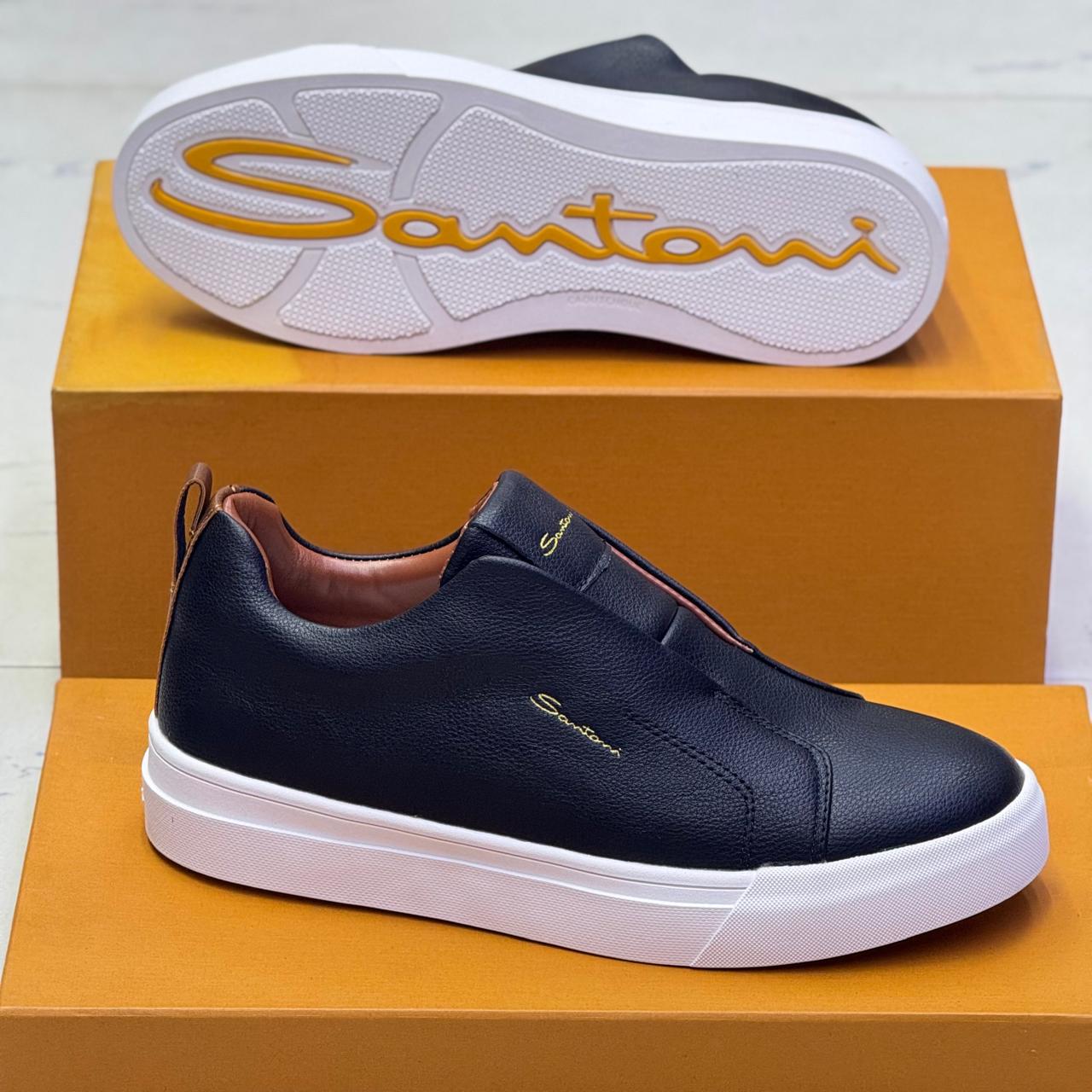 Santoni Luxe Slip-On Leather Sneaker Collection