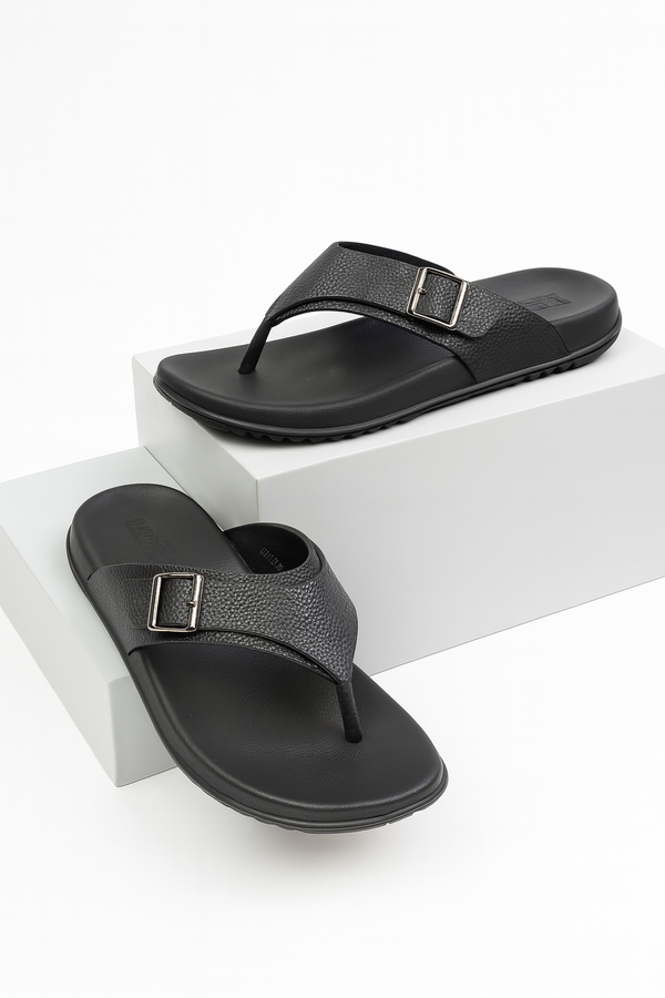 Buckle-Strap Comfort Sandals