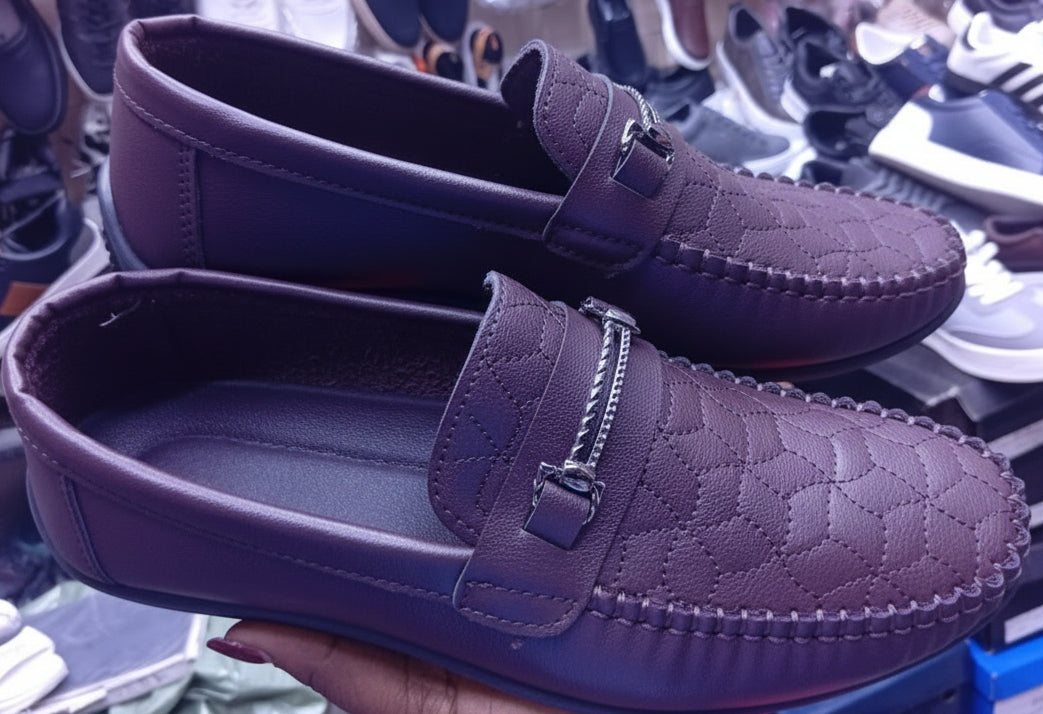 Men’s Leather Loafers with Metal Detail