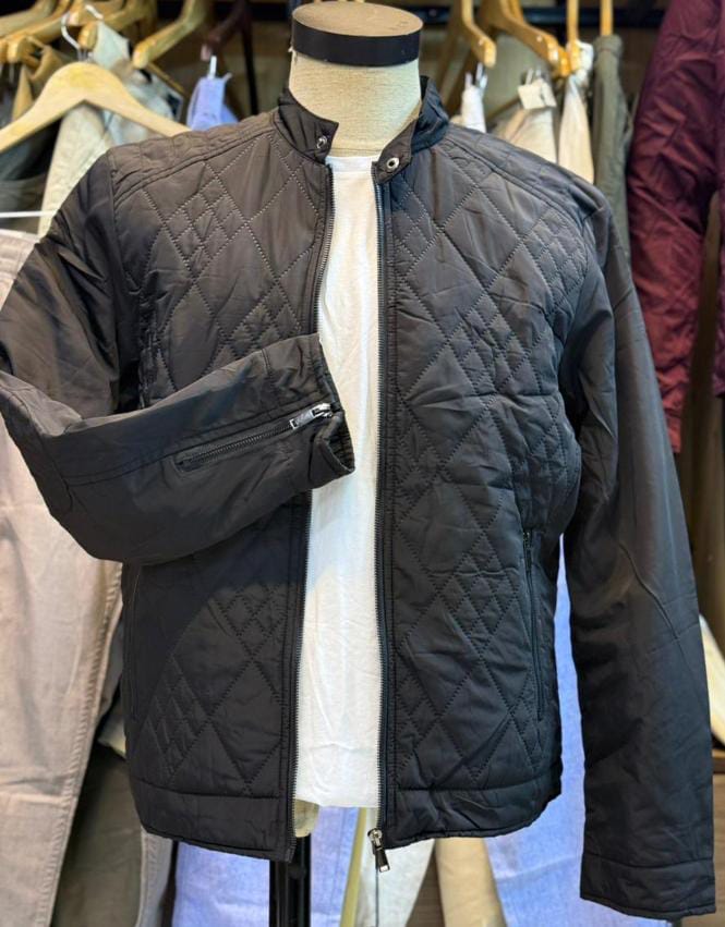 Men’s Quilted Puffer Jacket – Diamond Stitch Winter Wear