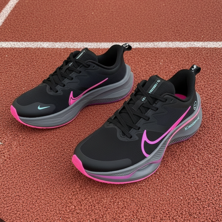 Black Pink Running Sneakers