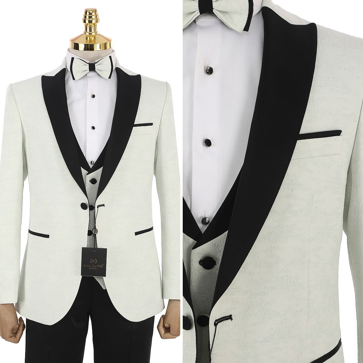 Men’s Black Tie Tuxedo Suit – Luxury Shawl Lapel Formal Wear