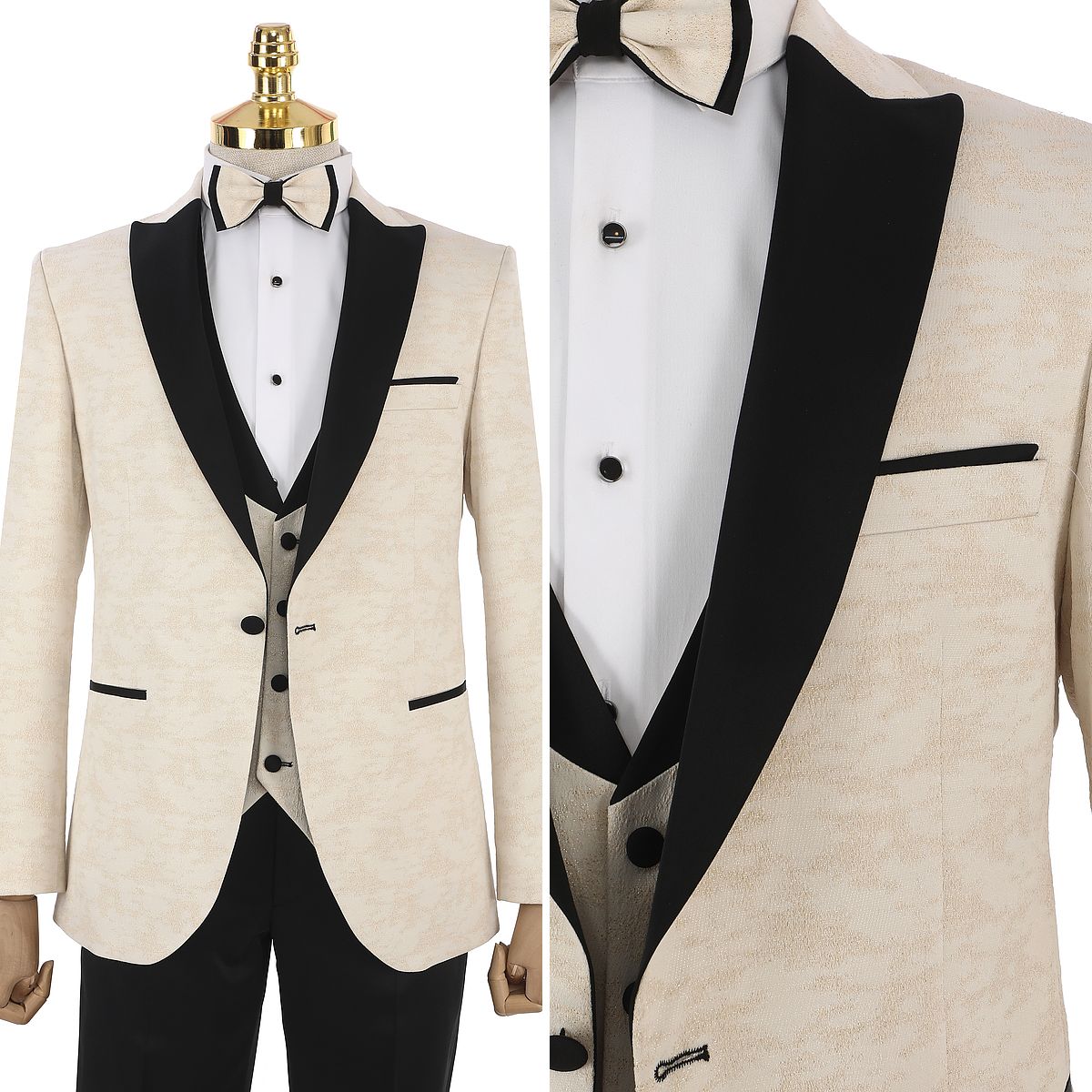 Men’s Black Tie Tuxedo Suit – Luxury Shawl Lapel Formal Wear