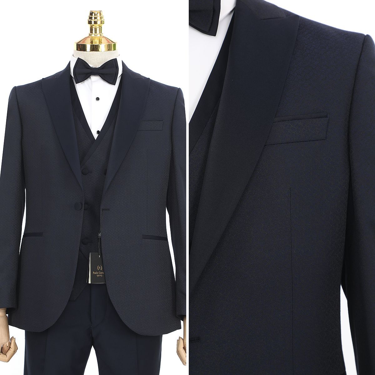 Men’s Black Tie Tuxedo Suit – Luxury Shawl Lapel Formal Wear