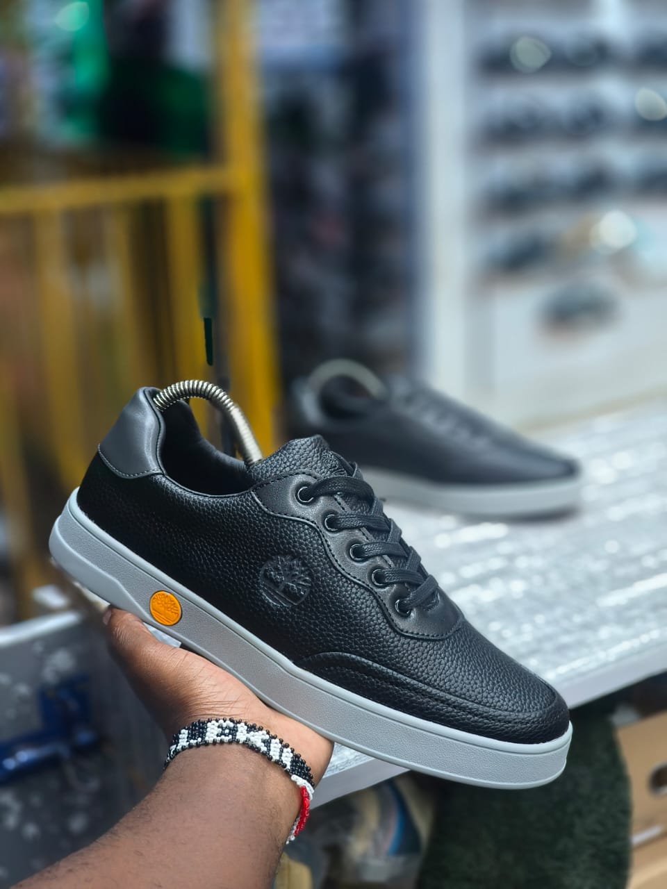 Stylish Navy Blue Leather Sneakers