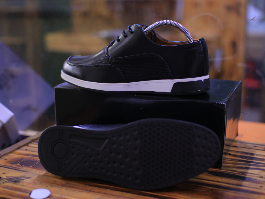 Men’s Casual Leather Sneakers – Perforated Comfort Design