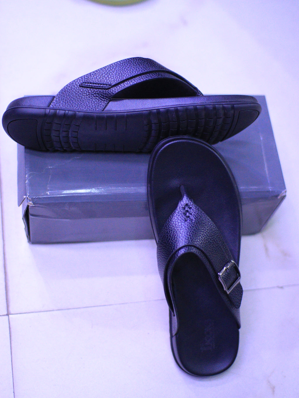 Buckle-Strap Comfort Sandals