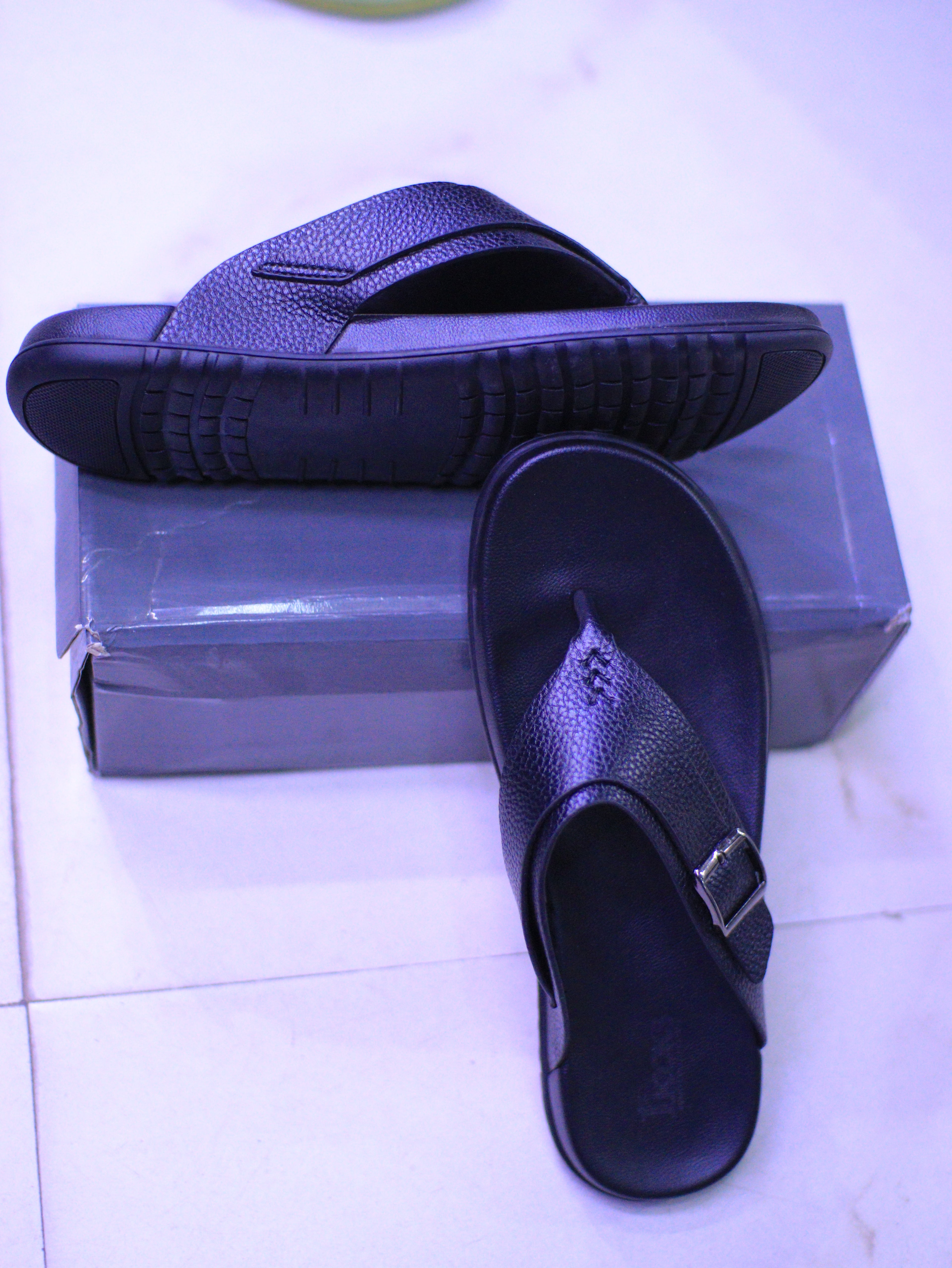 Buckle-Strap Comfort Sandals