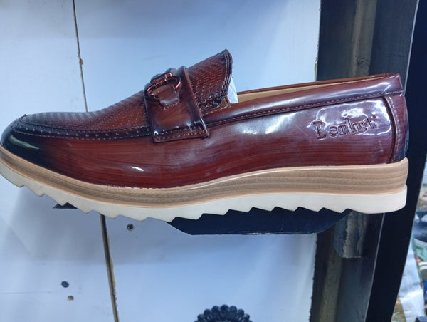 ✨🔥 B_P Crest Loafers – Mahogany Gloss✨