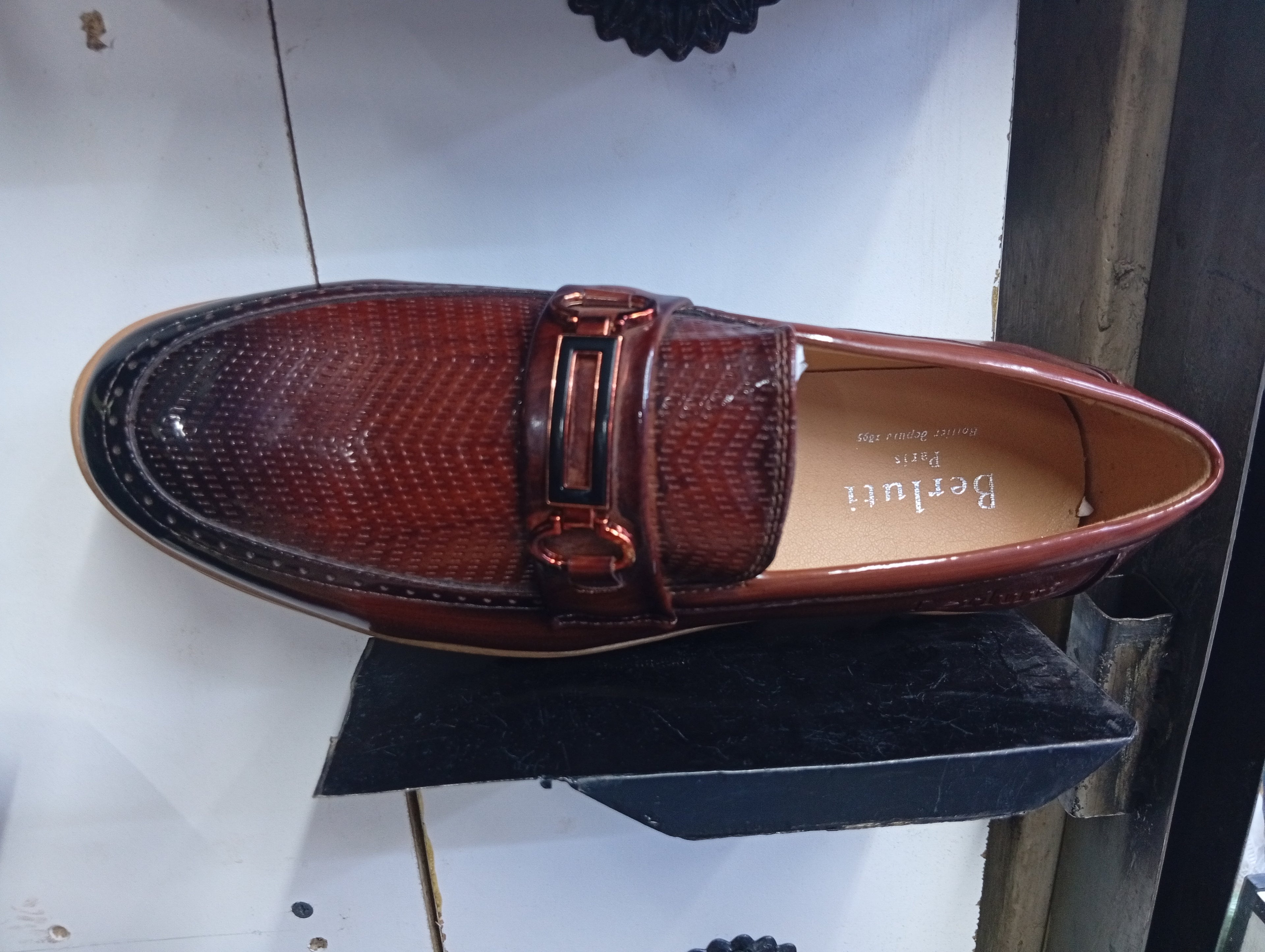 ✨🔥 B_P Crest Loafers – Mahogany Gloss✨