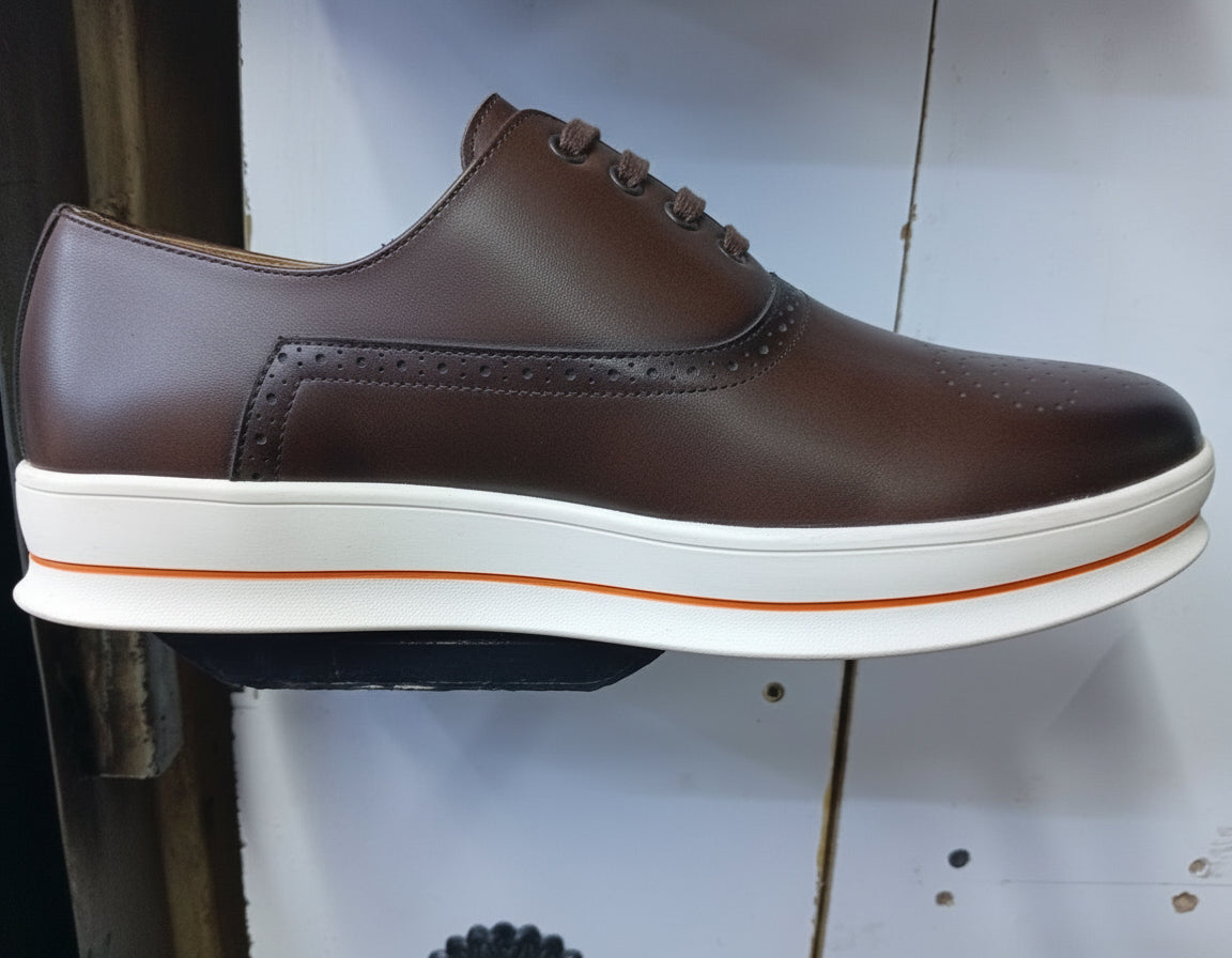 Comfort-Lite Urban Oxford – Premium Leather Casual Sneaker