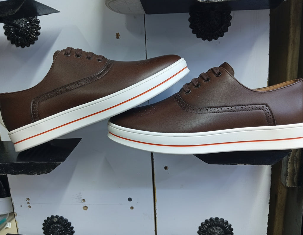 Comfort-Lite Urban Oxford – Premium Leather Casual Sneaker