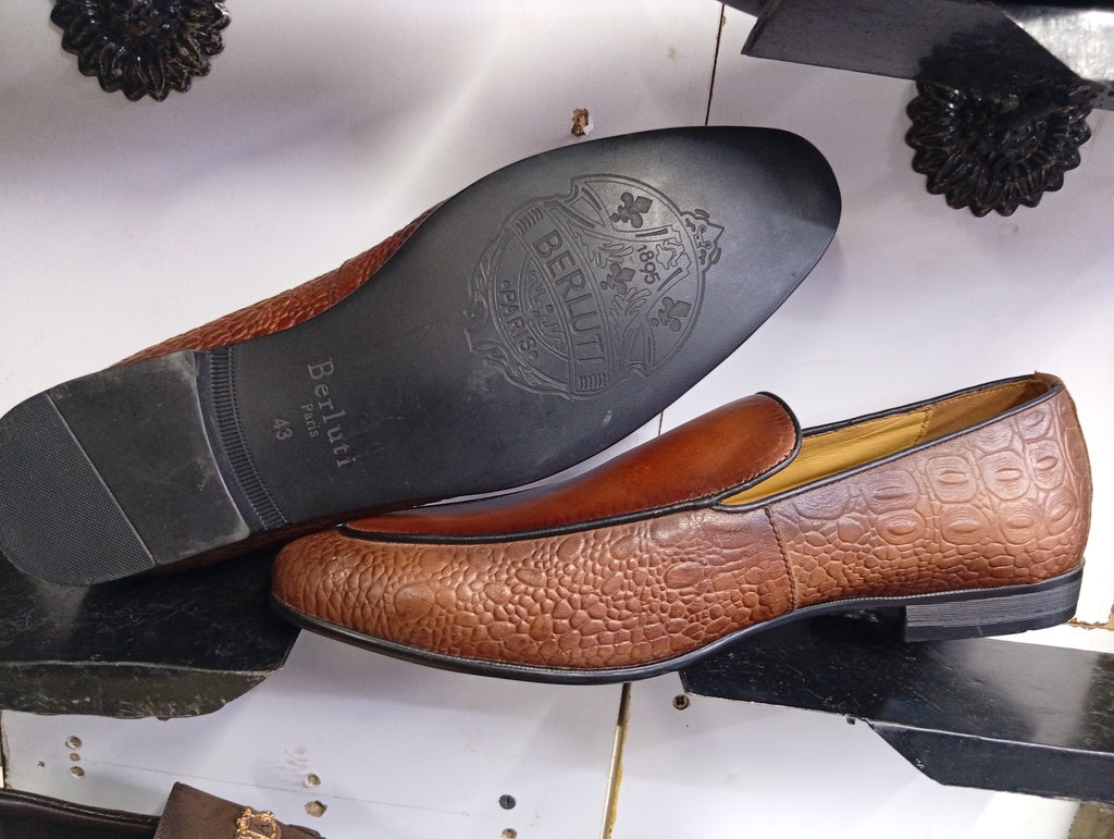 B_Crocodile-Embossed Luxury Loafers – Premium Italian-Inspired Elegance