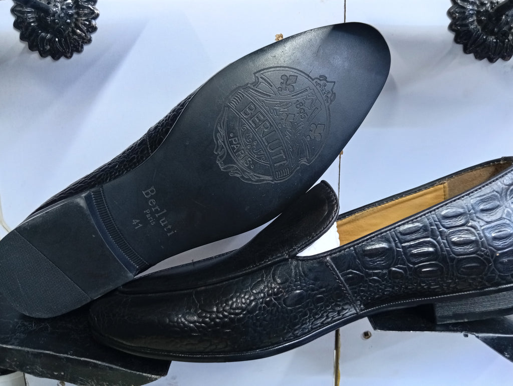 B_Crocodile-Embossed Luxury Loafers – Premium Italian-Inspired Elegance