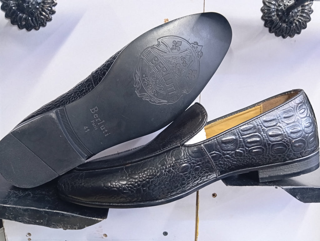 B_Crocodile-Embossed Luxury Loafers – Premium Italian-Inspired Elegance