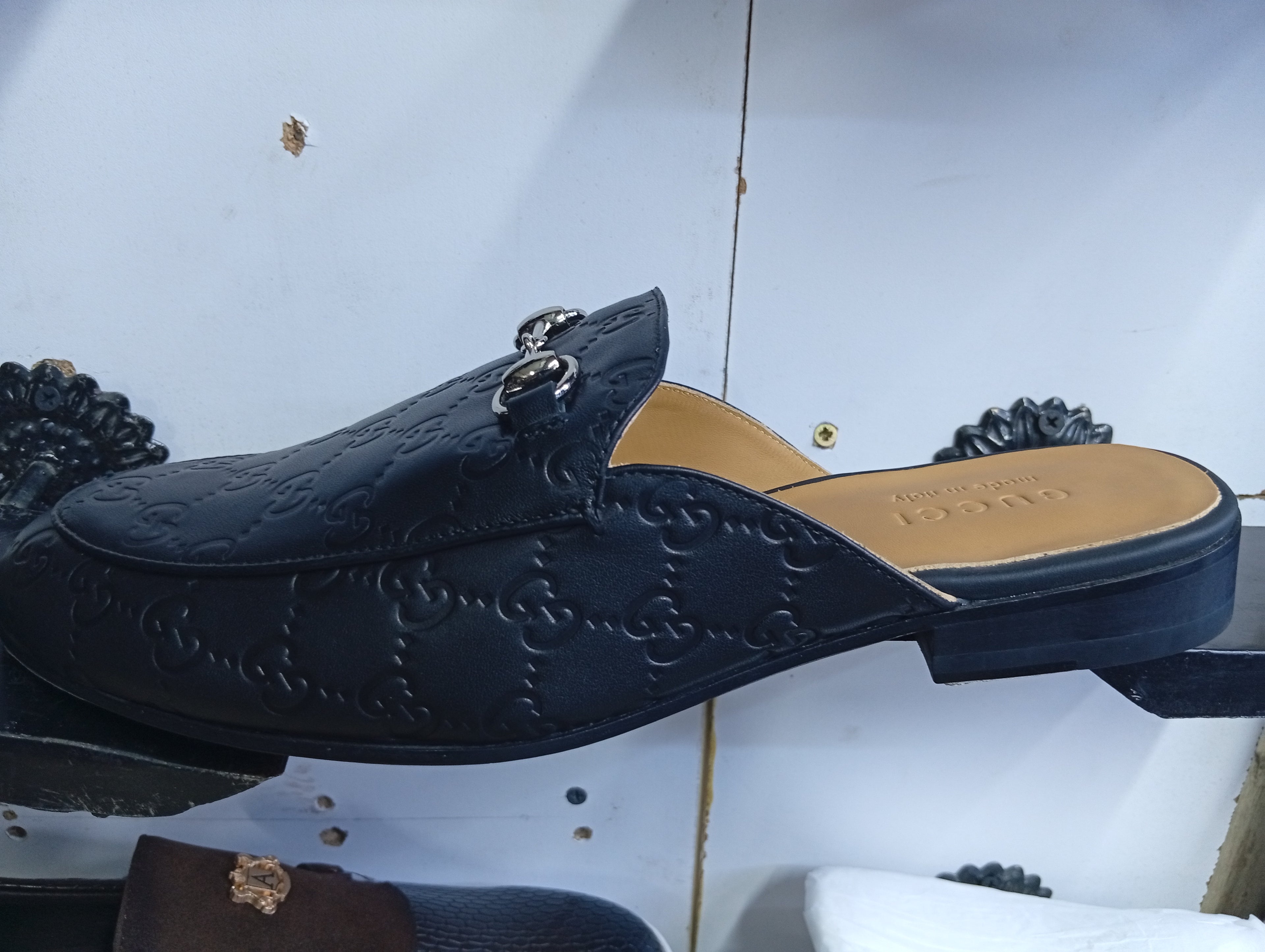 G_Embossed Leather Horsebit Mules – Premium Men’s Slip-On Loafers