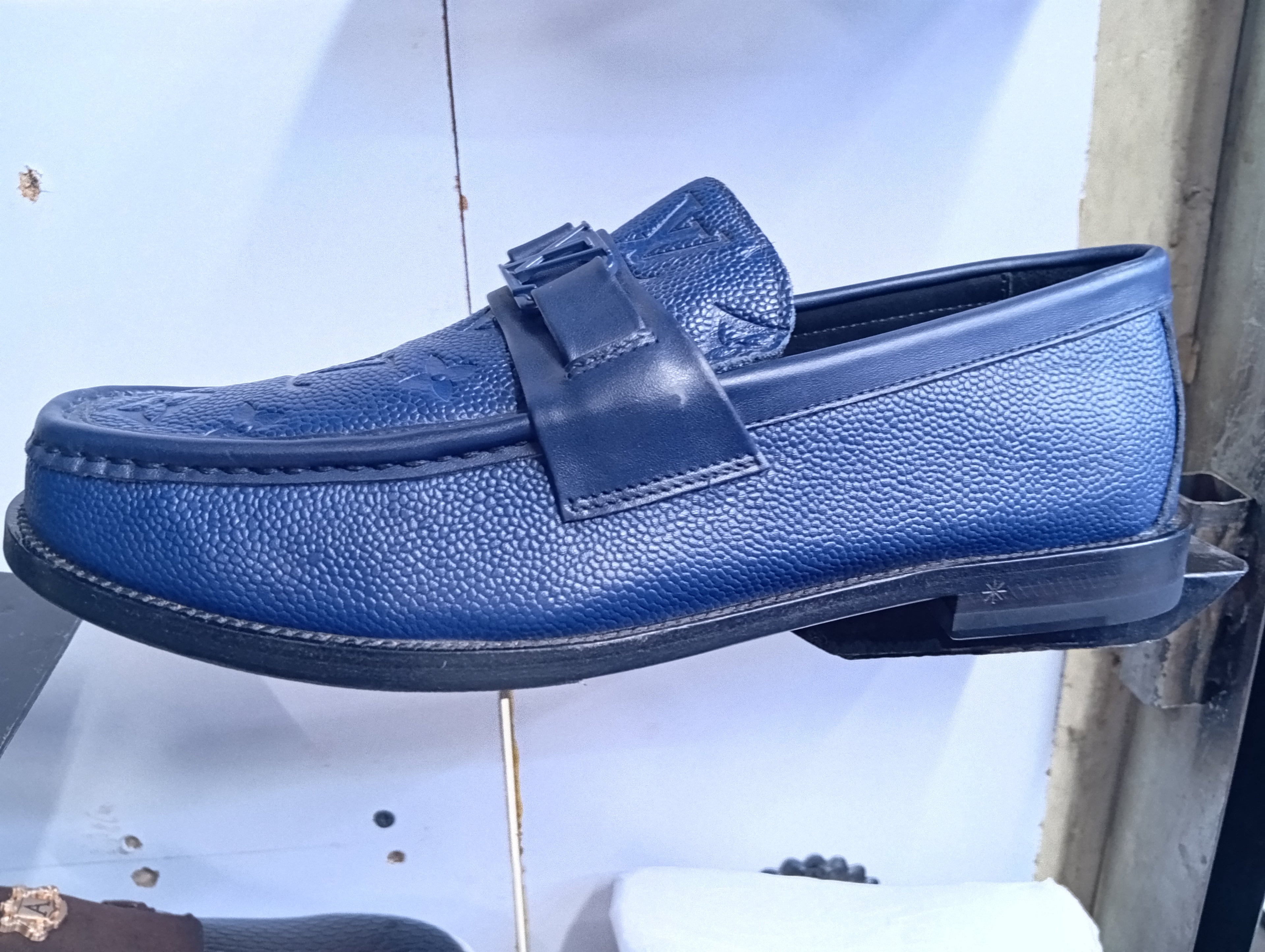 Ls Vn Men’s Navy Blue Monogram Loafers – Premium Leather Luxury