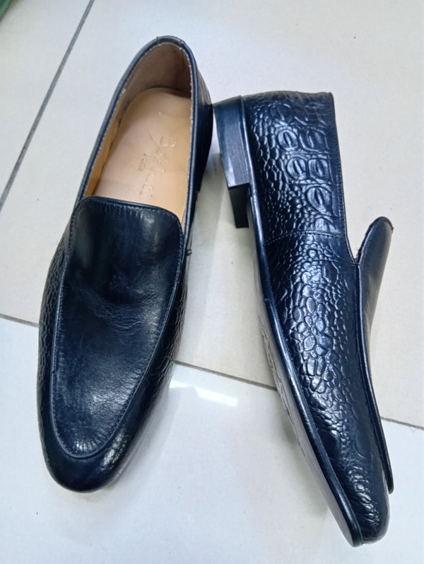 B_Crocodile-Embossed Luxury Loafers – Premium Italian-Inspired Elegance
