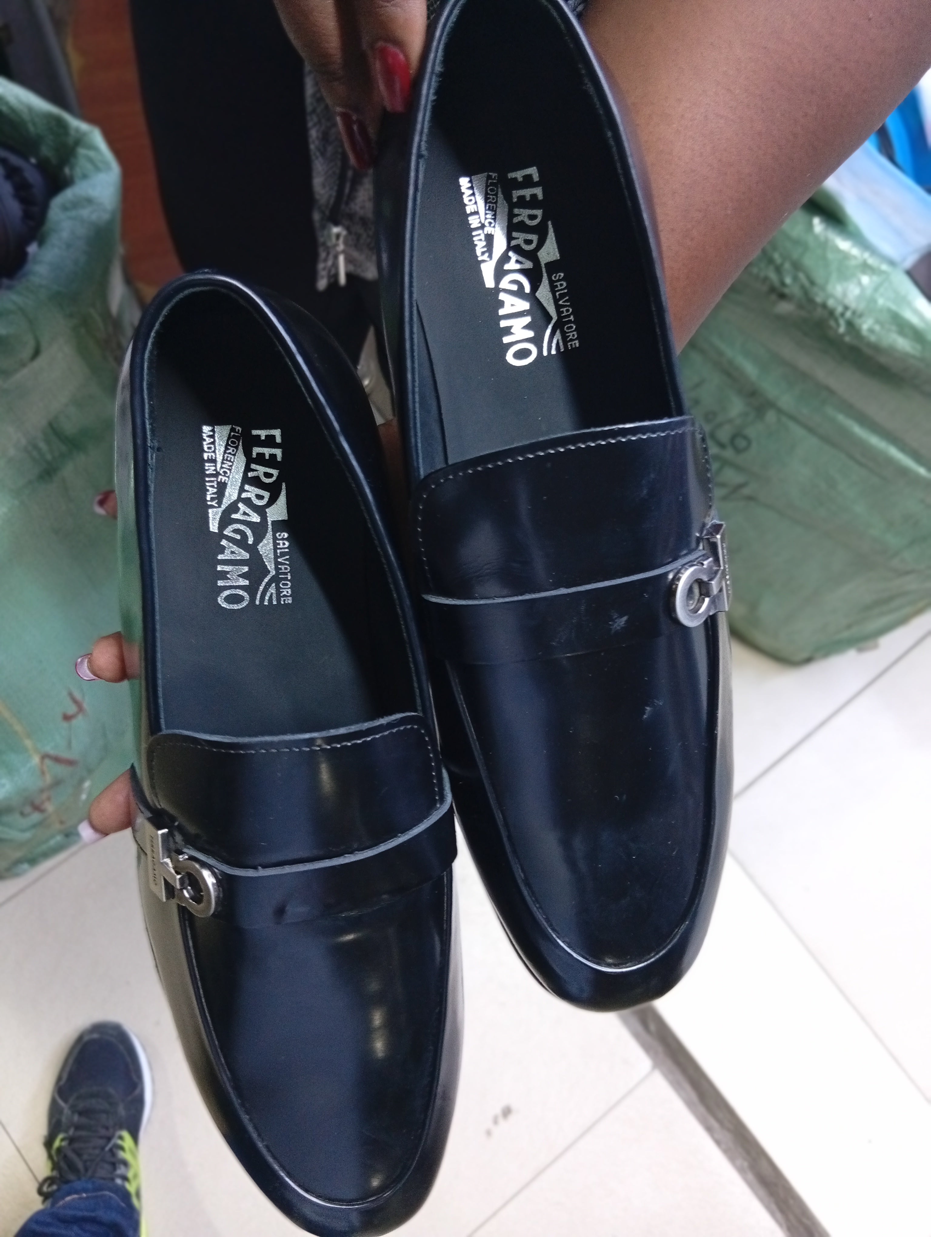 S F Black Leather Loafers (Men’s Formal Slip-Ons)